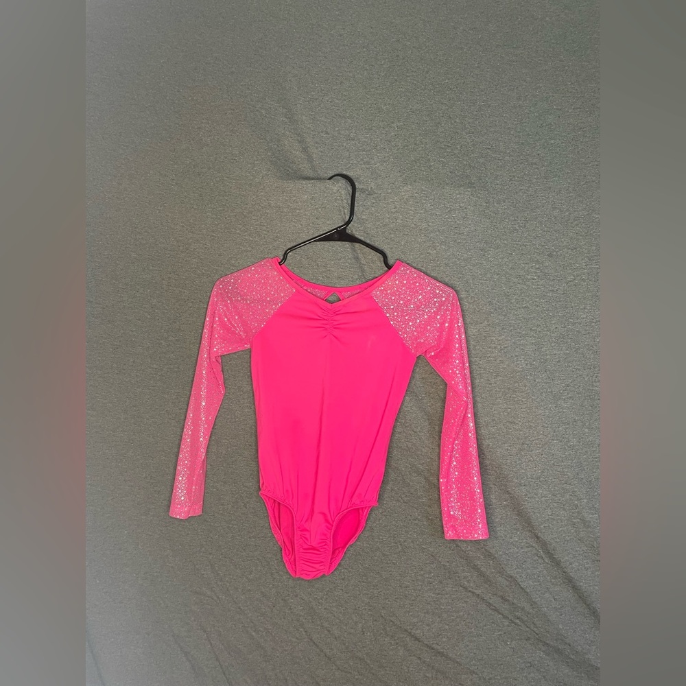 Hot pink sheer leotard